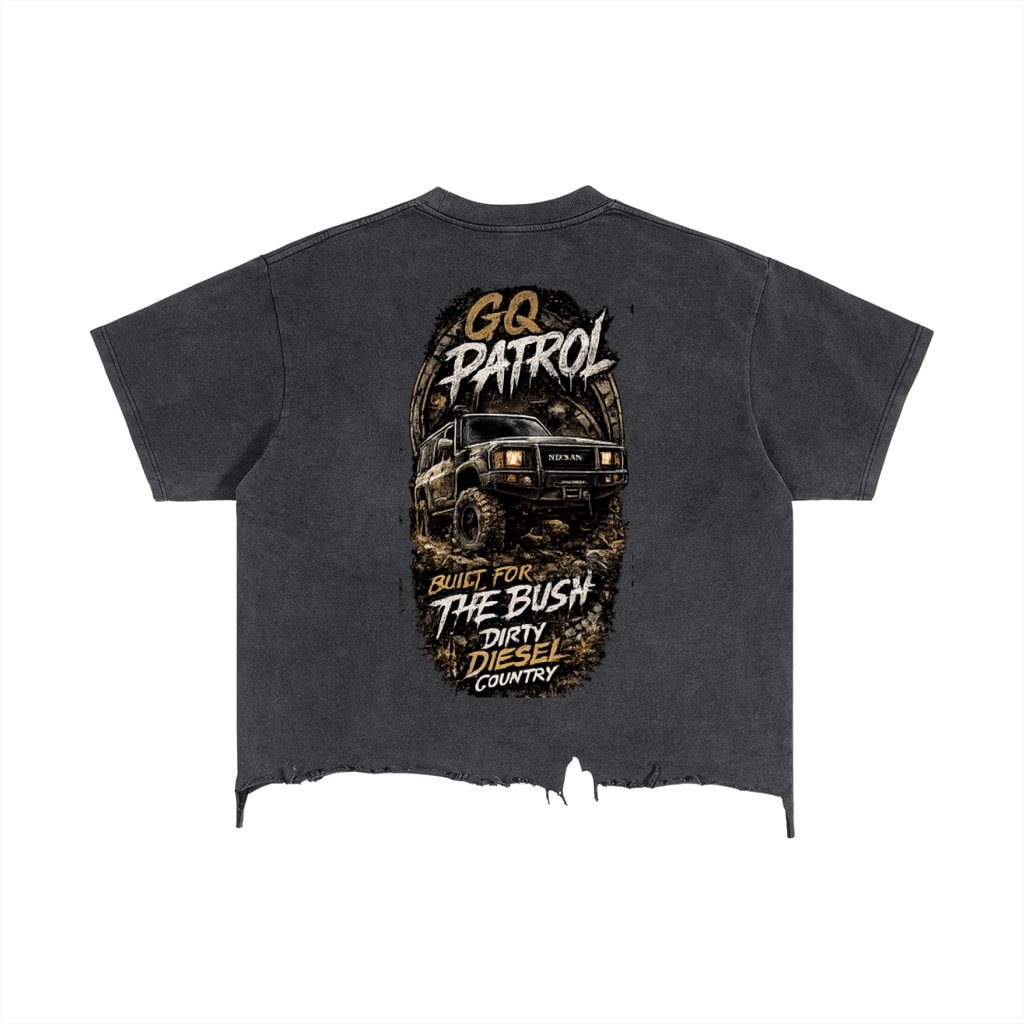 Vintage Wash Boxy Distressed Hem T-Shirt
