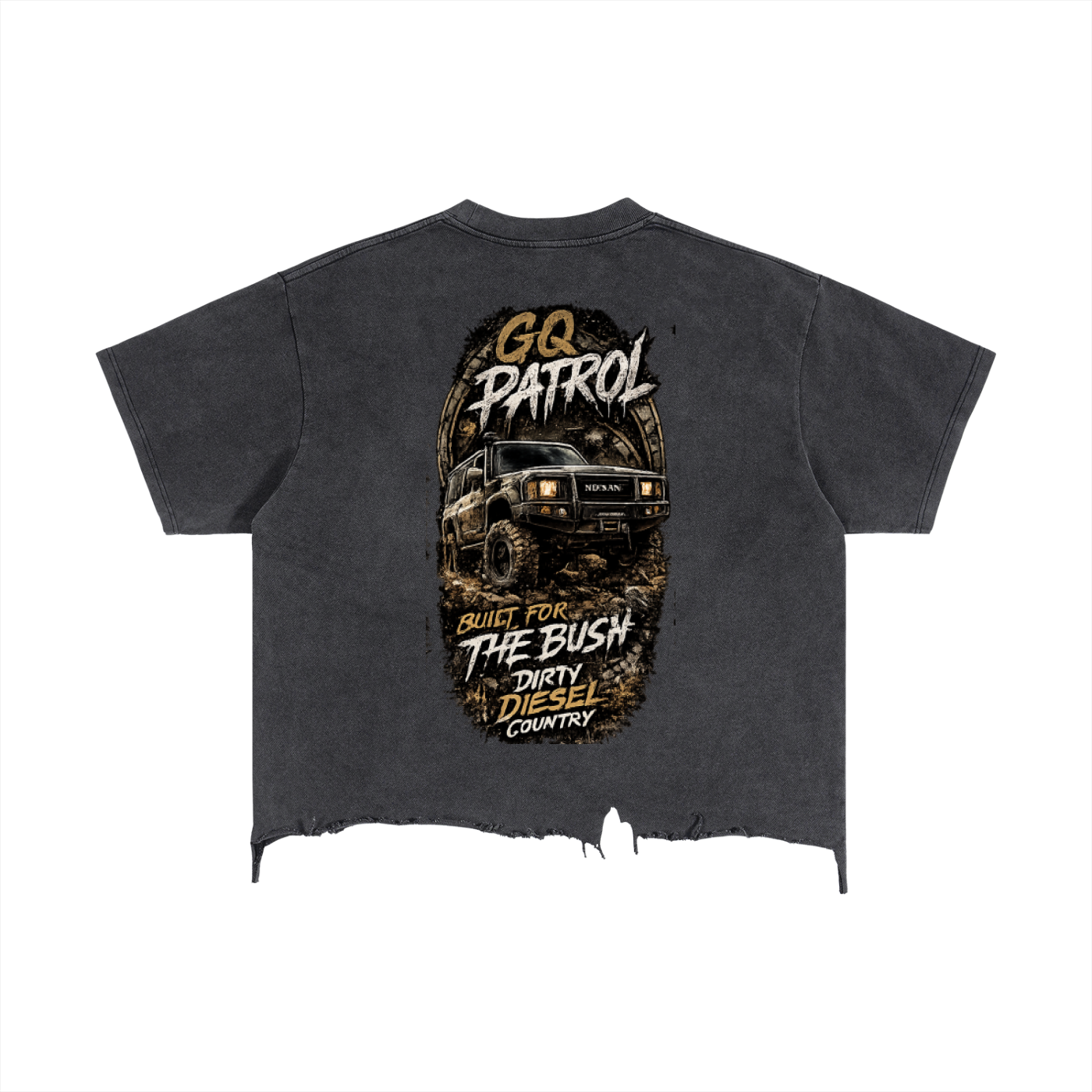 Vintage Wash Boxy Distressed Hem T-Shirt