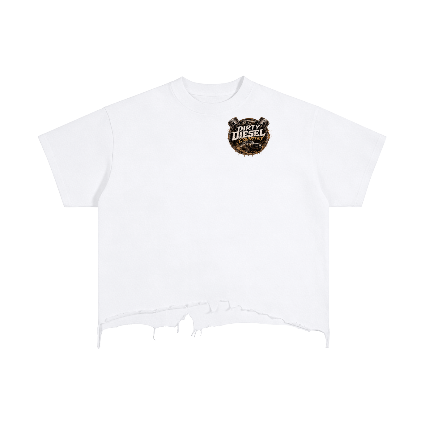 Vintage Wash Boxy Distressed Hem T-Shirt